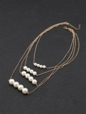 Classic Multi-layered Pearl Necklace For Women